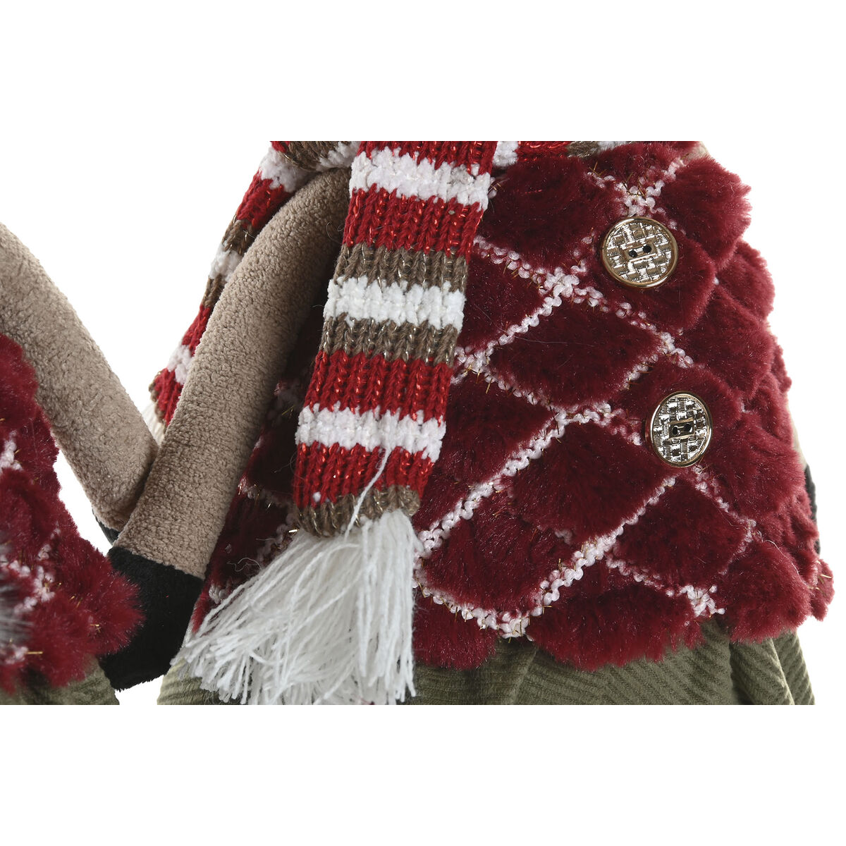 Christmas bauble Home ESPRIT Brown Red Green Reindeer 23 x 16 x 41 cm (2 Units)