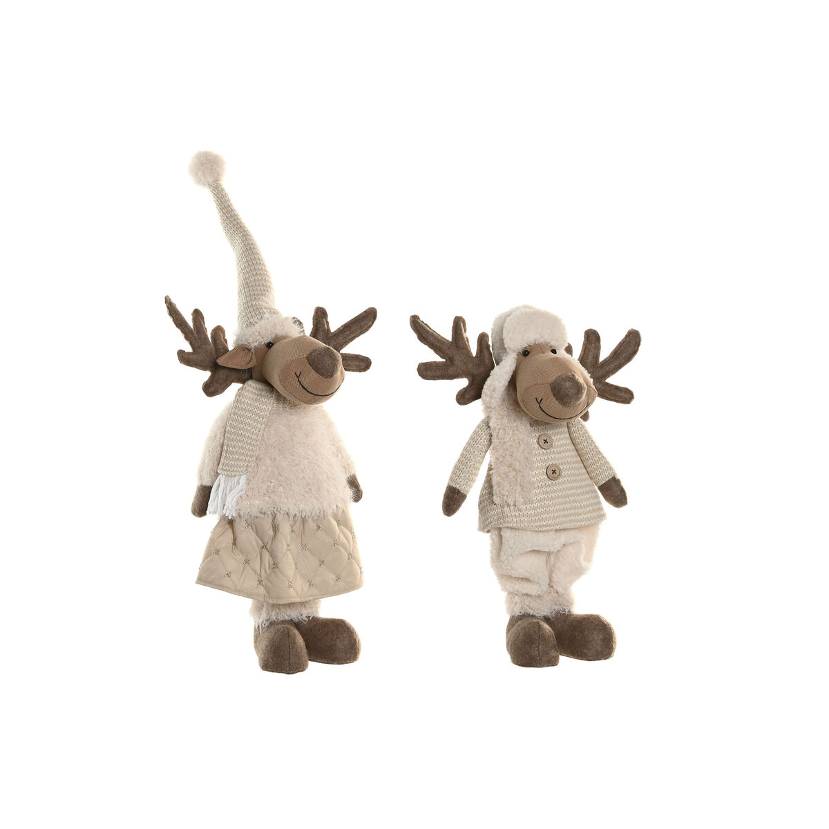 Christmas bauble Home ESPRIT White Beige 25 x 18 x 44 cm (2 Units)
