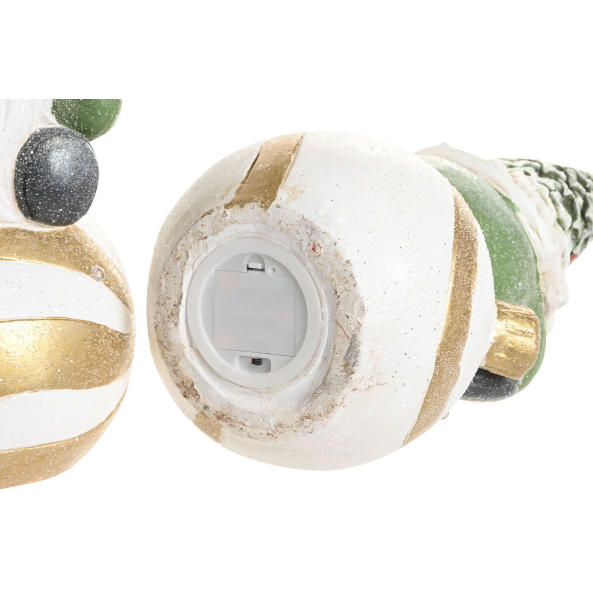 Christmas bauble Home ESPRIT White Green Golden Gnome 23 X 21,5 X 55 CM (3 Units)