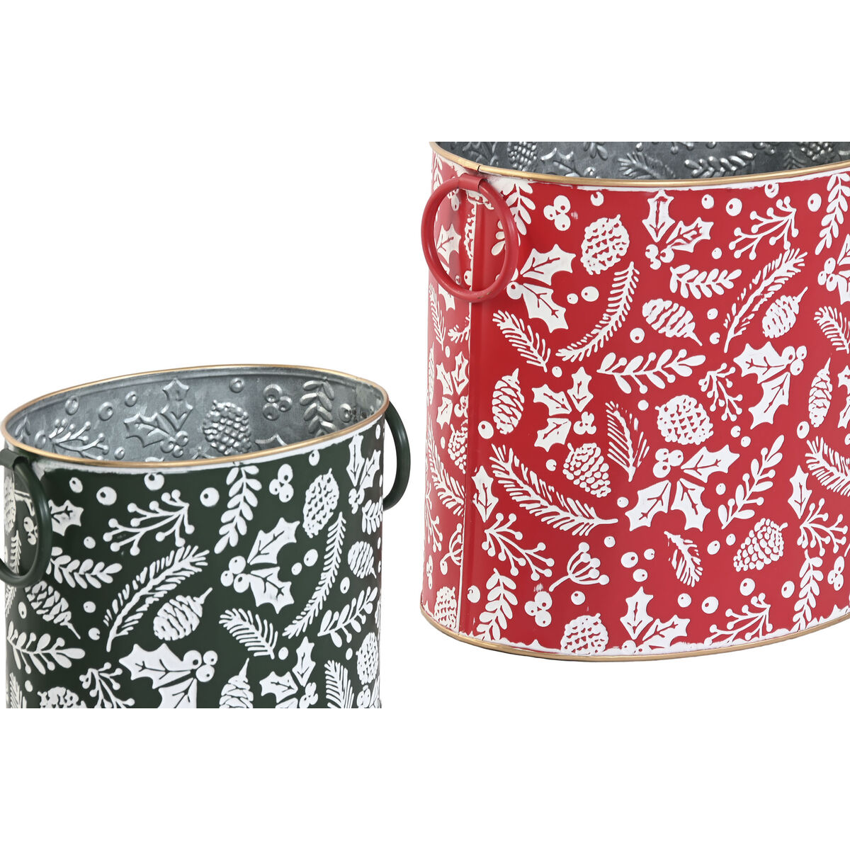 Set of decorative boxes Home ESPRIT Red Green Christmas 28,5 x 19,5 x 24 cm (3 Pieces) (2 Units)