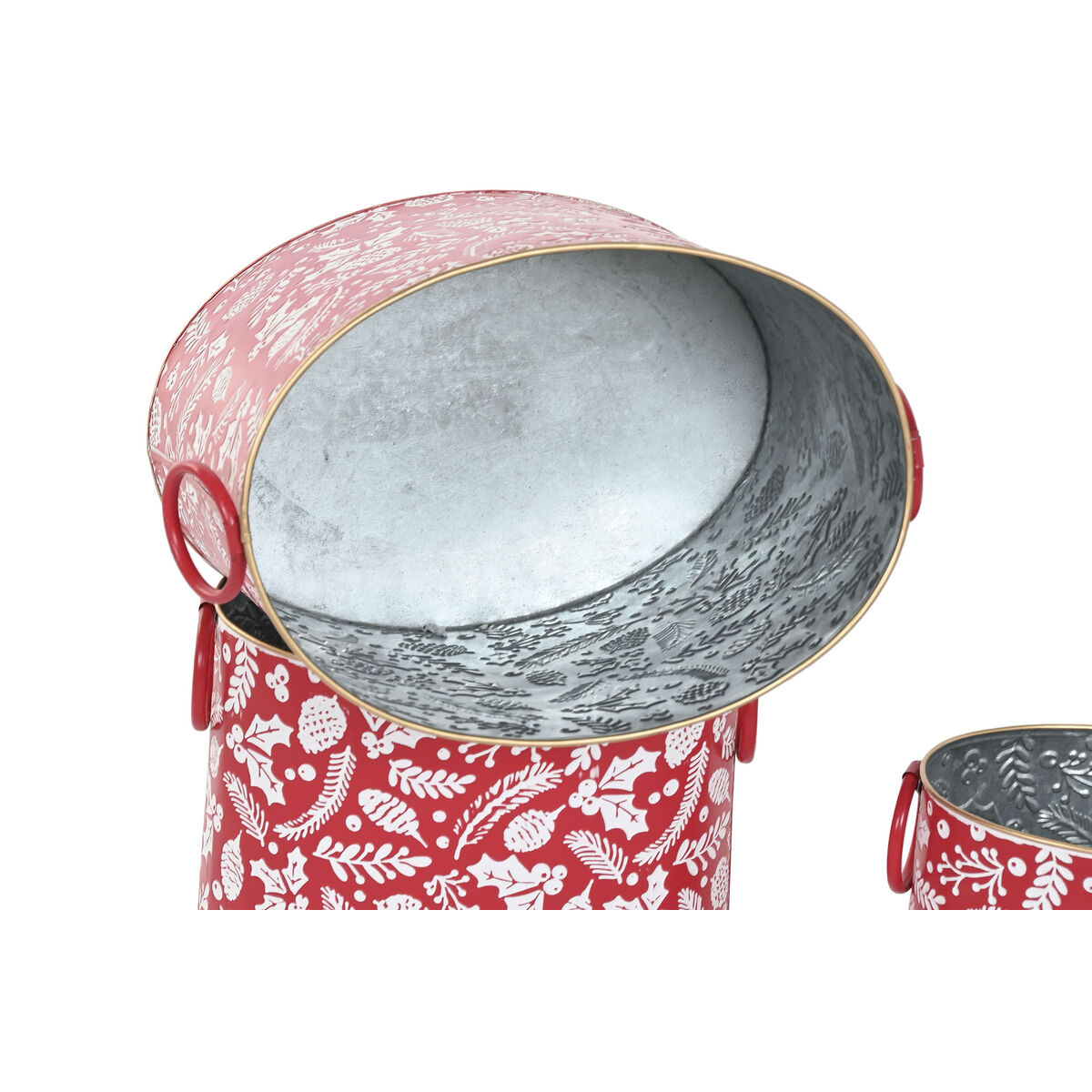 Set of decorative boxes Home ESPRIT Red Green Christmas 28,5 x 19,5 x 24 cm (3 Pieces) (2 Units)