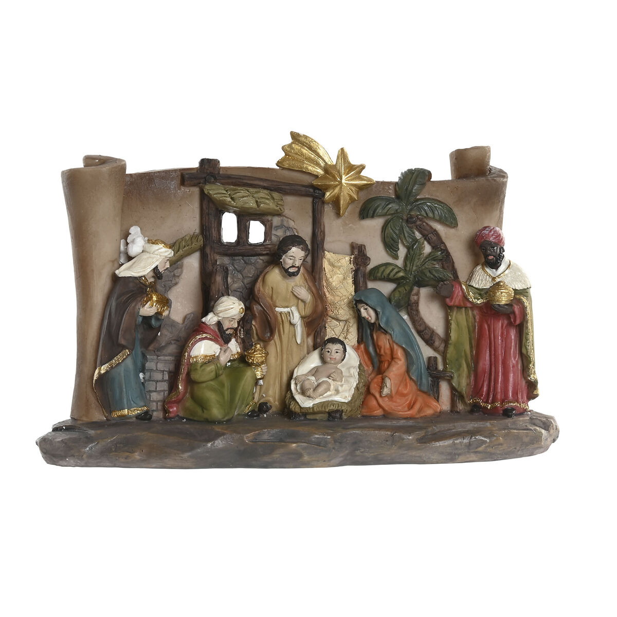 Christmas nativity set Home ESPRIT Multicolour Resin