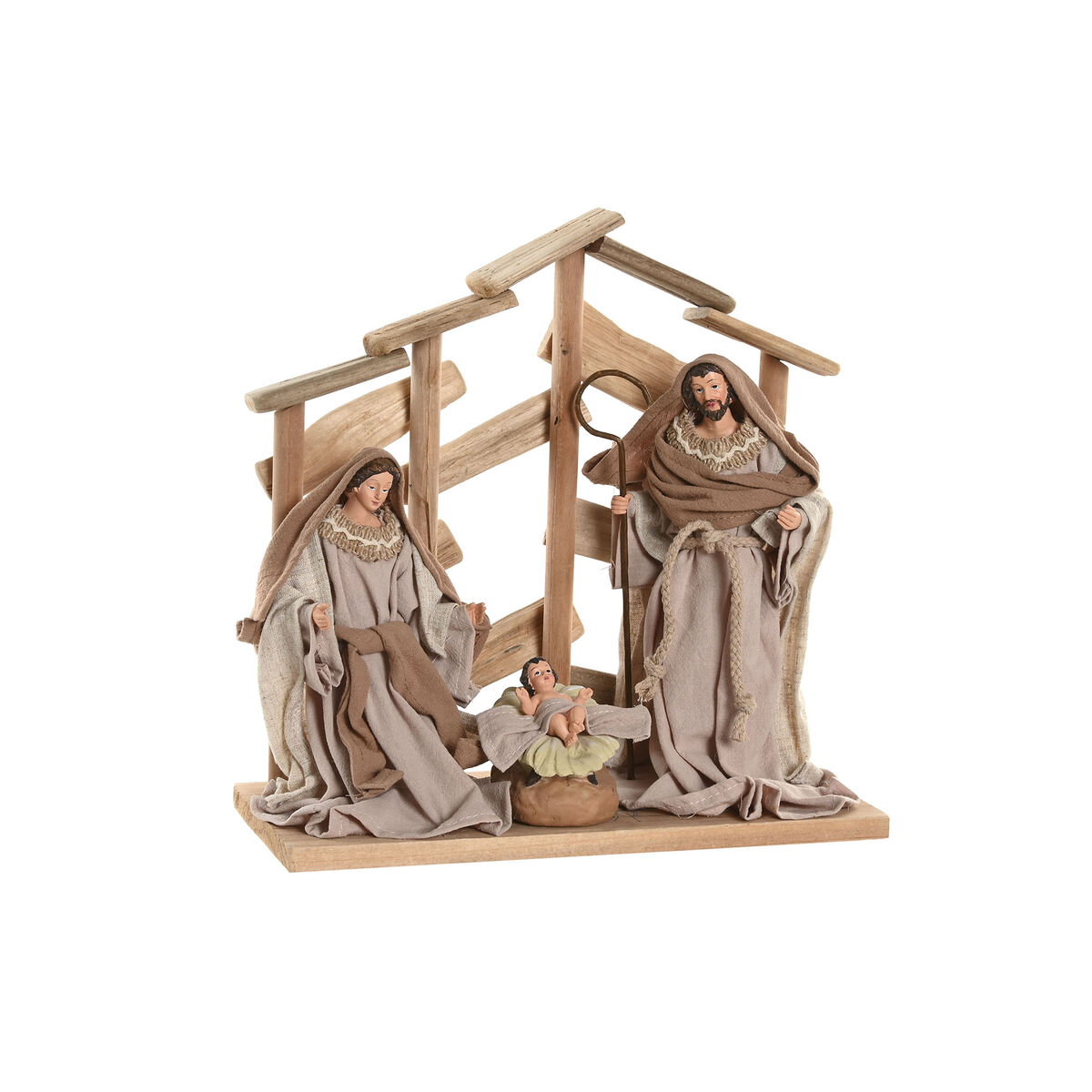Christmas nativity set Home ESPRIT Brown Beige MDF Wood