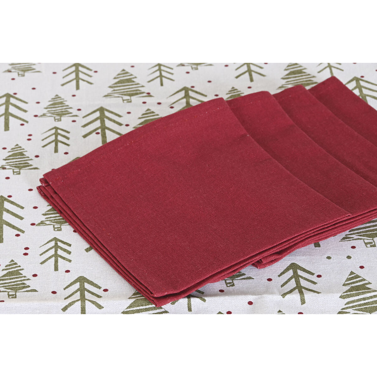 Stain-proof resined tablecloth Home ESPRIT White Green Beige (5 Pieces)