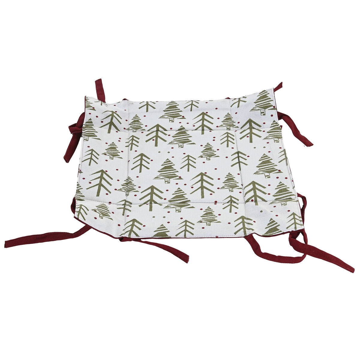 Decorative basket Home ESPRIT White Red Green Beige Tree Christmas 30 x 30 x 8 cm
