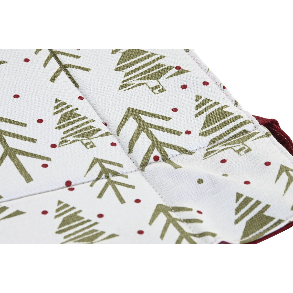 Decorative basket Home ESPRIT White Red Green Beige Tree Christmas 30 x 30 x 8 cm