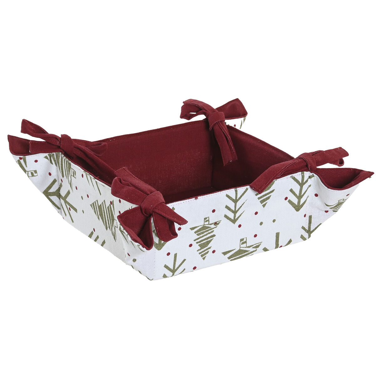 Decorative basket Home ESPRIT White Red Green Beige Tree Christmas 30 x 30 x 8 cm Decorative basket Home ESPRIT White Red Green Beige Tree Christmas 30 x 30 x 8 cm