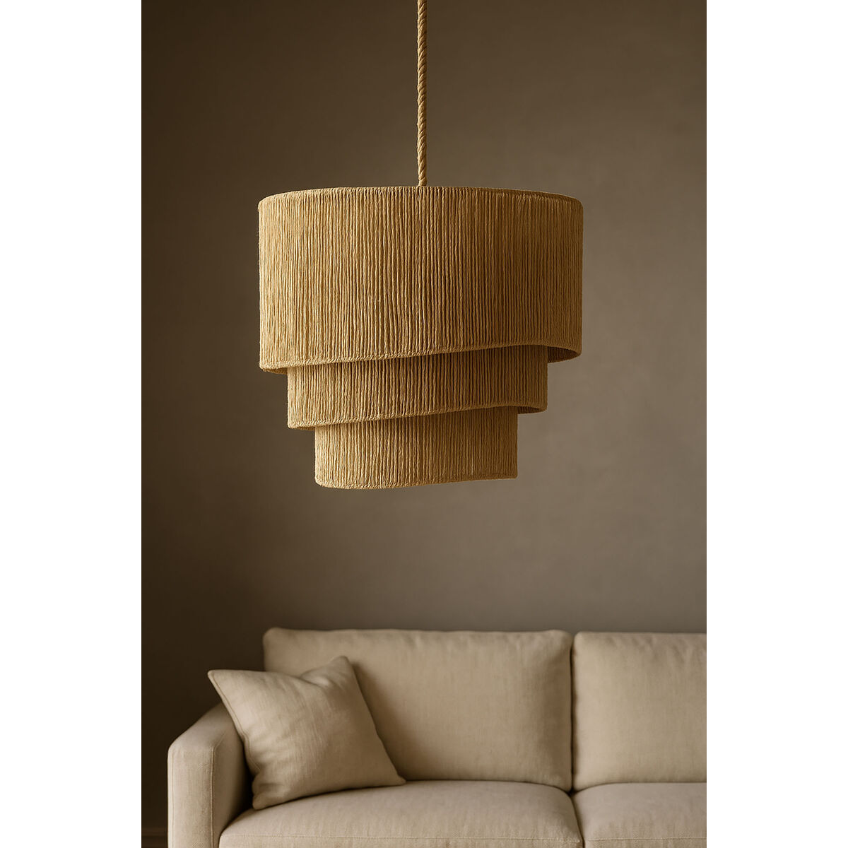 Ceiling Light Home ESPRIT Brown Metal Rope 50 x 50 x 50 cm