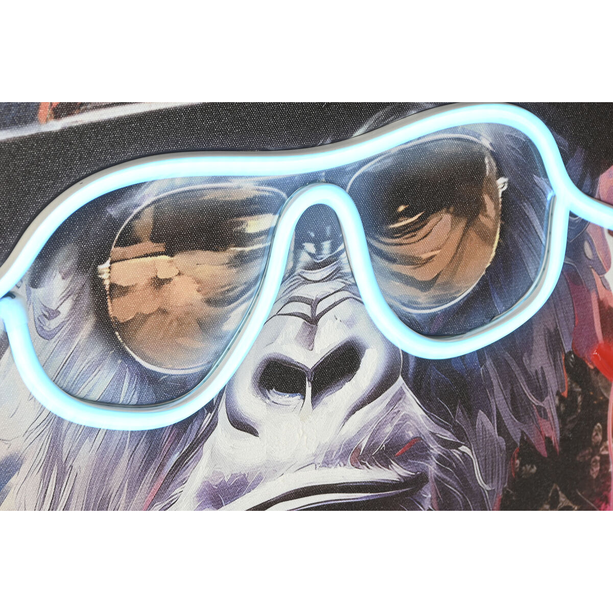 Painting Home ESPRIT Black Lion Monkey Loft 83 x 3,7 x 83 cm (2 Units)