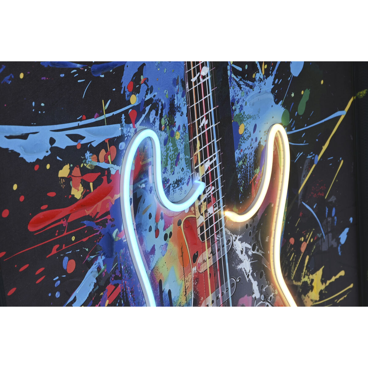 Canvas Home ESPRIT Black Guitar Loft 63 x 3,7 x 93 cm (2 Units)