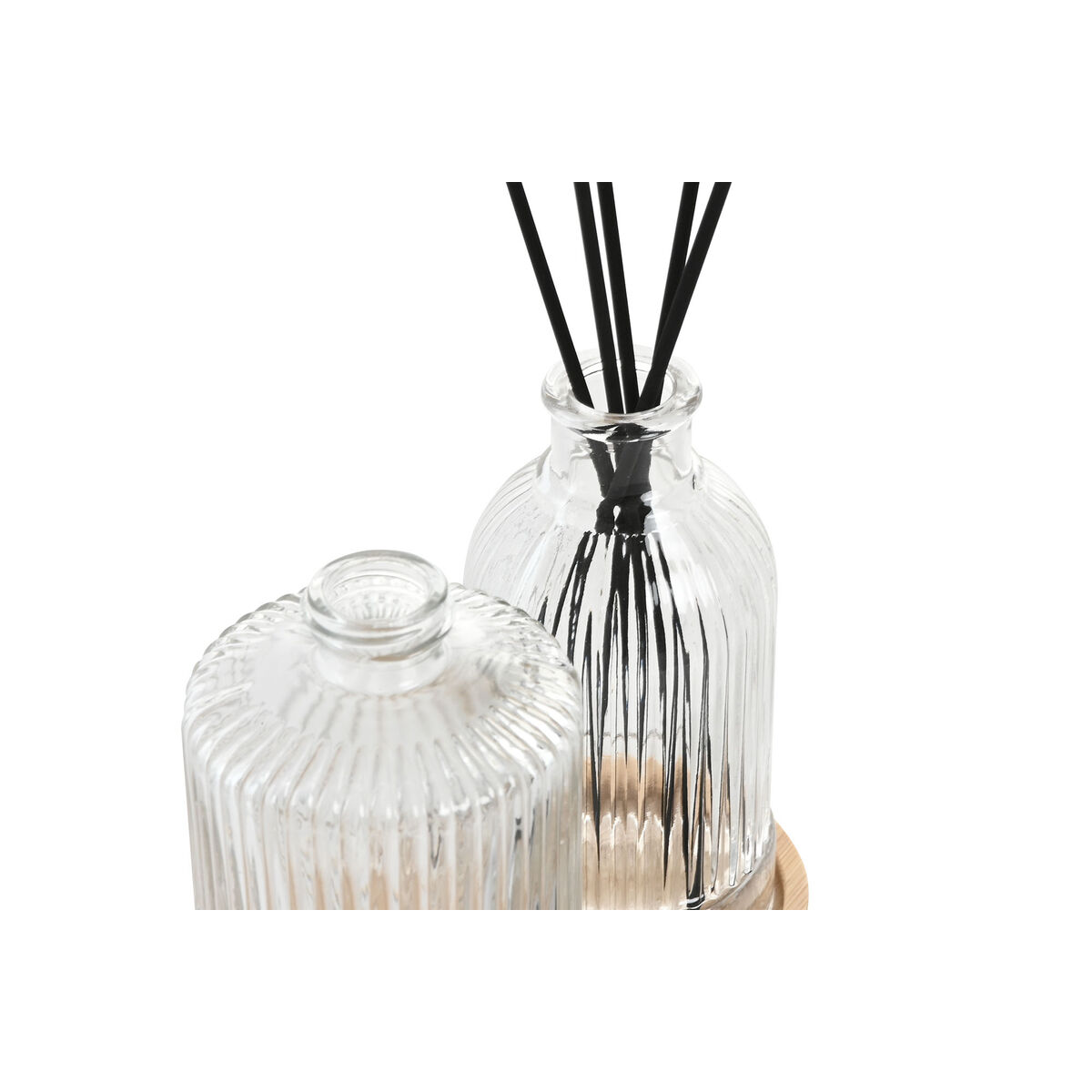 Bath Set Home ESPRIT Black Transparent Bamboo Crystal Modern 3 Pieces