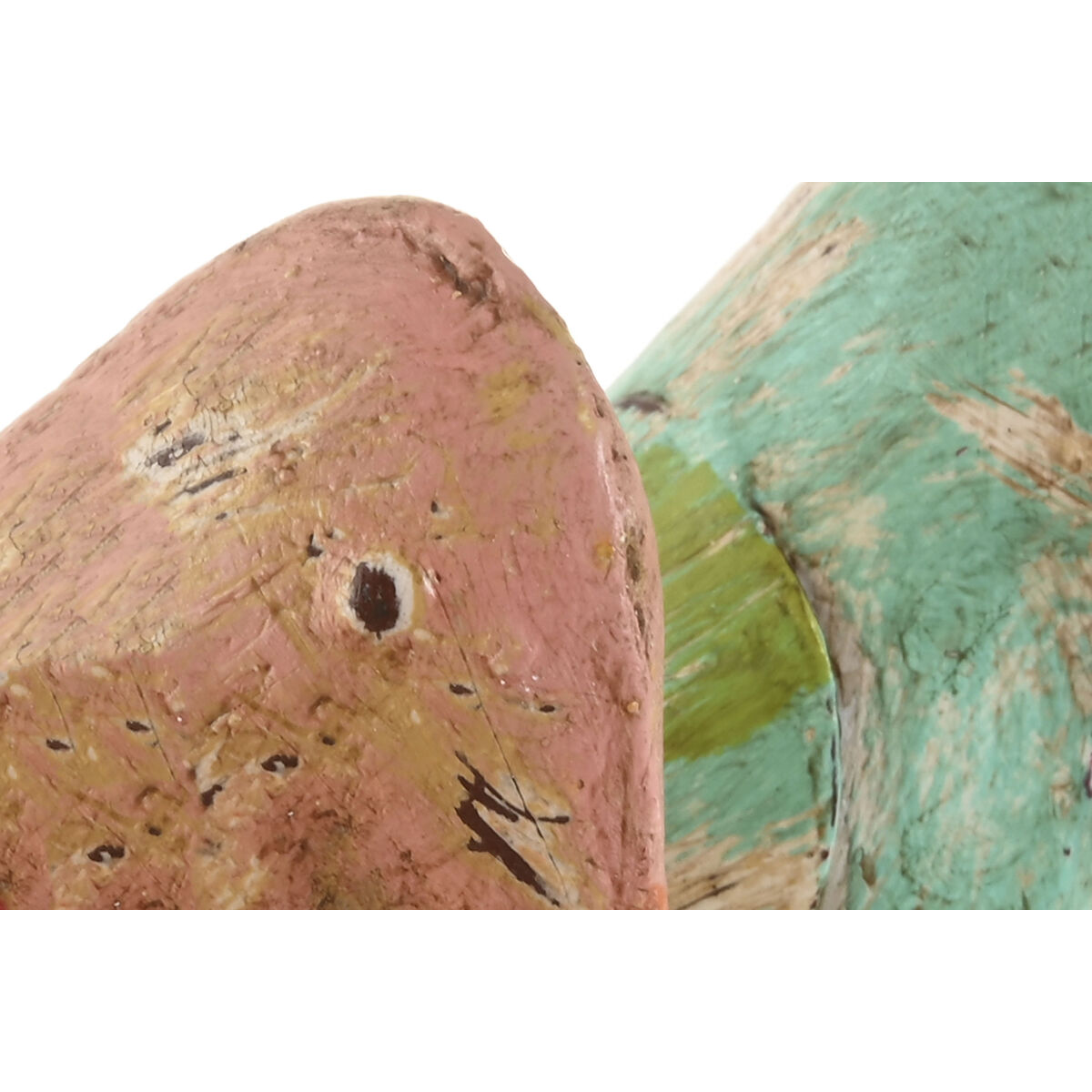 Decorative Figure Home ESPRIT Green Pink 26 x 9 x 24 cm (2 Units)