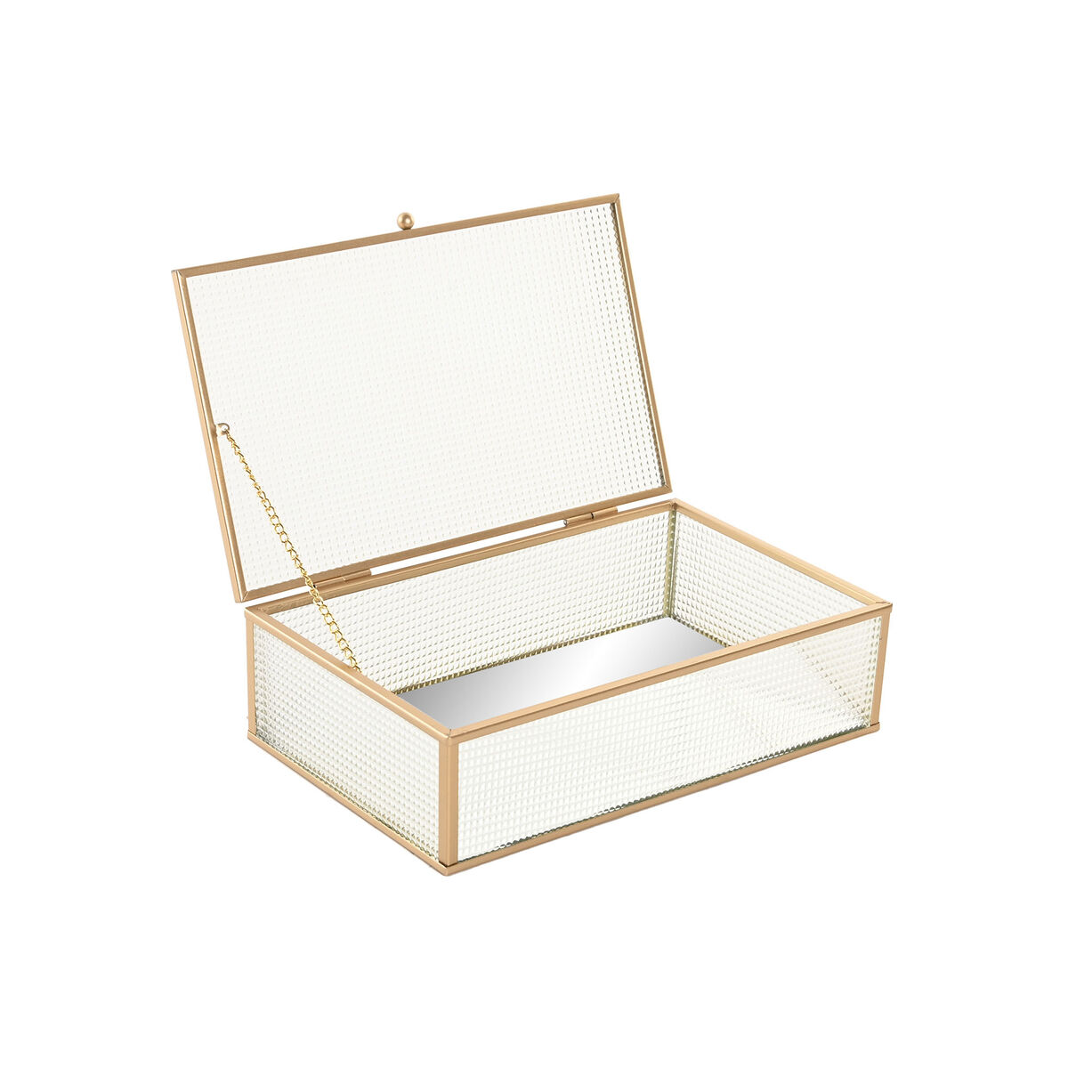 Jewelry box Home ESPRIT Golden Metal Crystal 24 X 15 X 6,5 CM