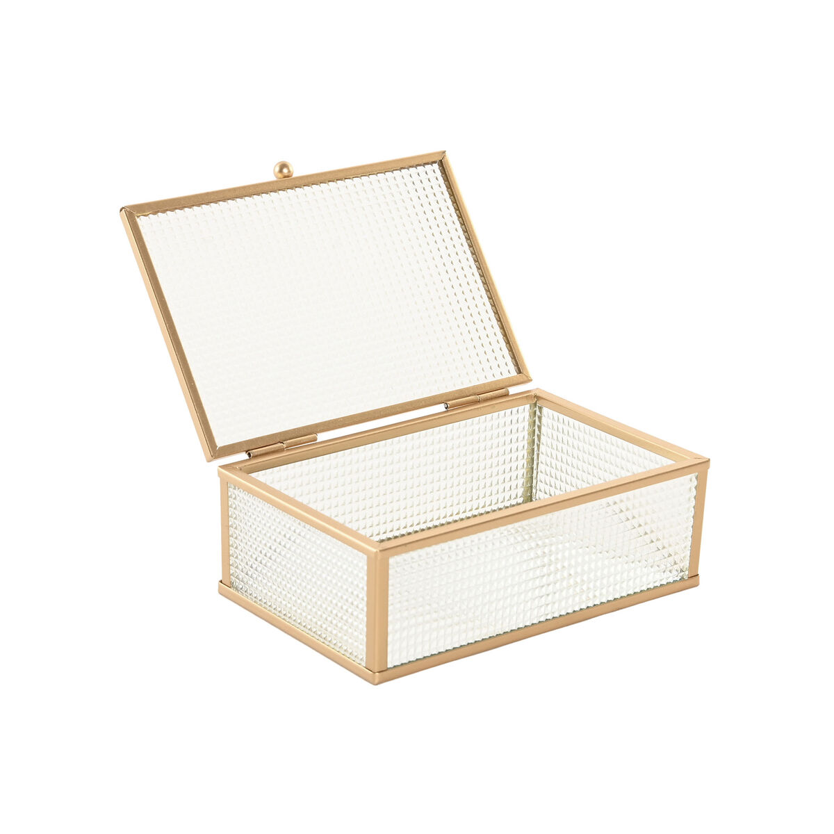 Jewelry box Home ESPRIT Golden Metal Crystal 15 x 11 x 5,5 cm