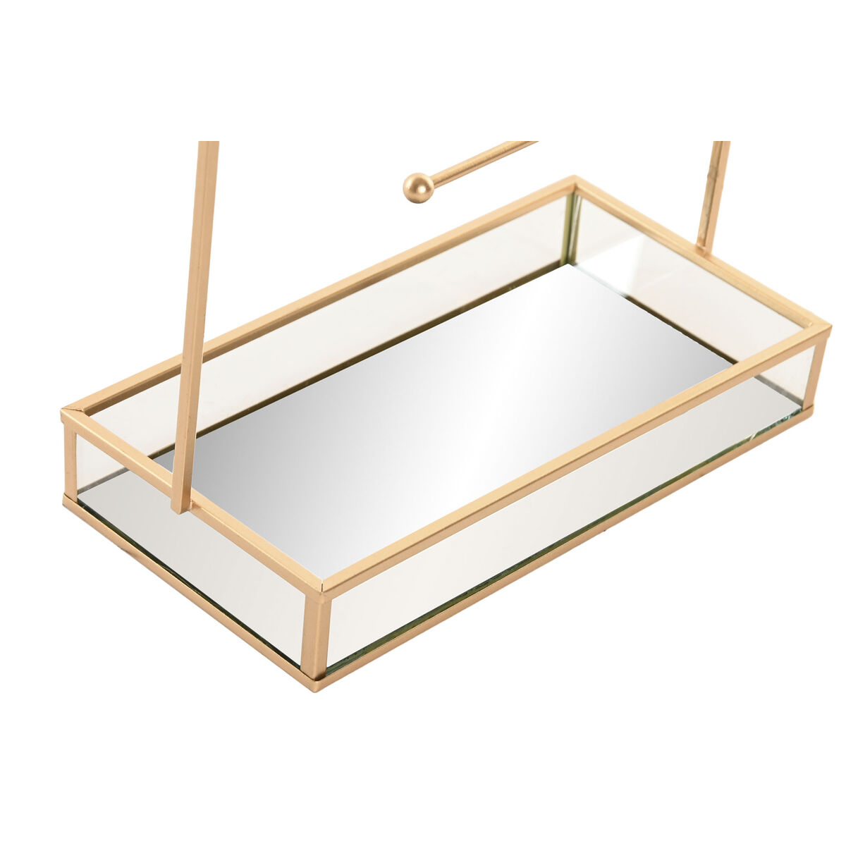 Jewelry box Home ESPRIT Golden Metal Mirror 21 x 10 x 32 cm