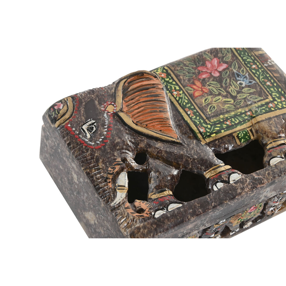 Jewelry box Home ESPRIT Brown Multicolour 15 X 10 X 5,5 CM