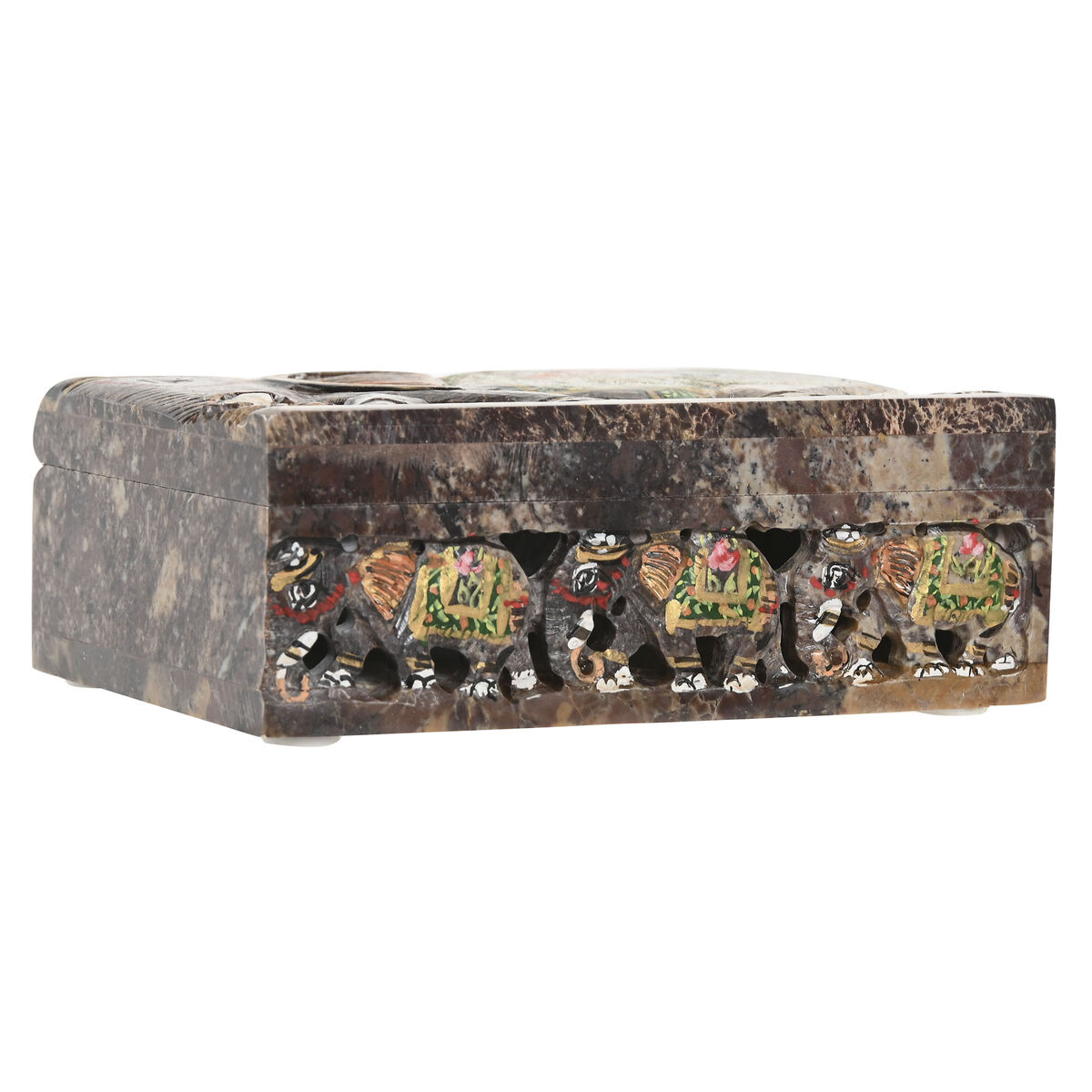Jewelry box Home ESPRIT Brown Multicolour 15 X 10 X 5,5 CM