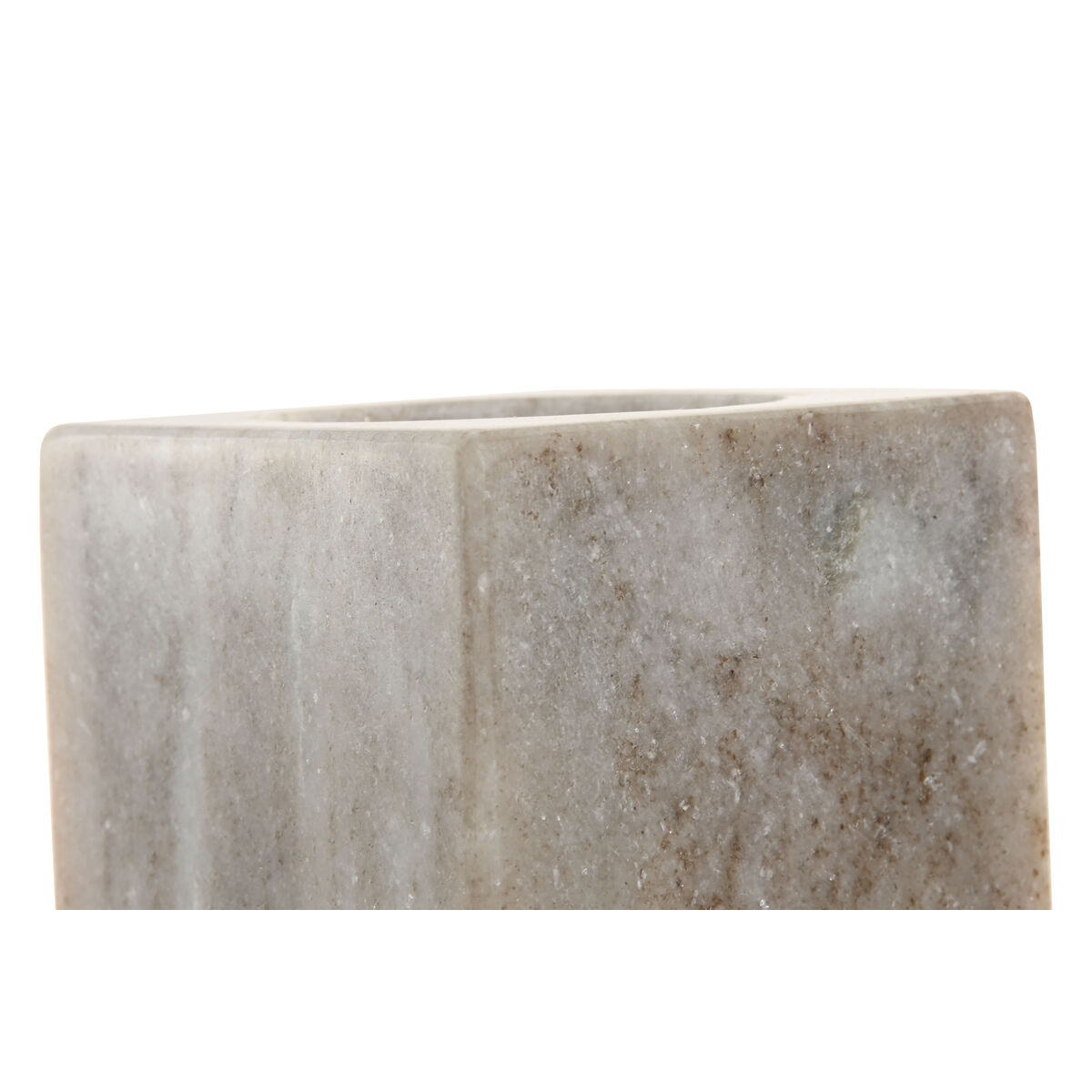 Toothbrush Holder Home ESPRIT White Brown Marble 7,5 x 7,5 x 10,5 cm