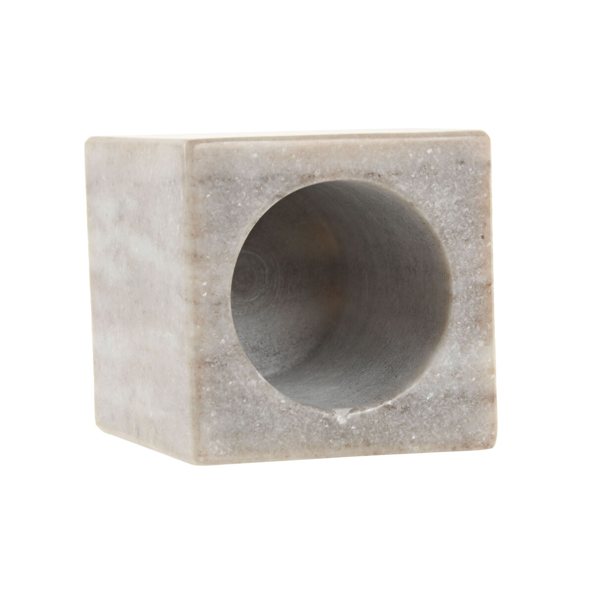 Toothbrush Holder Home ESPRIT White Brown Marble 7,5 x 7,5 x 10,5 cm