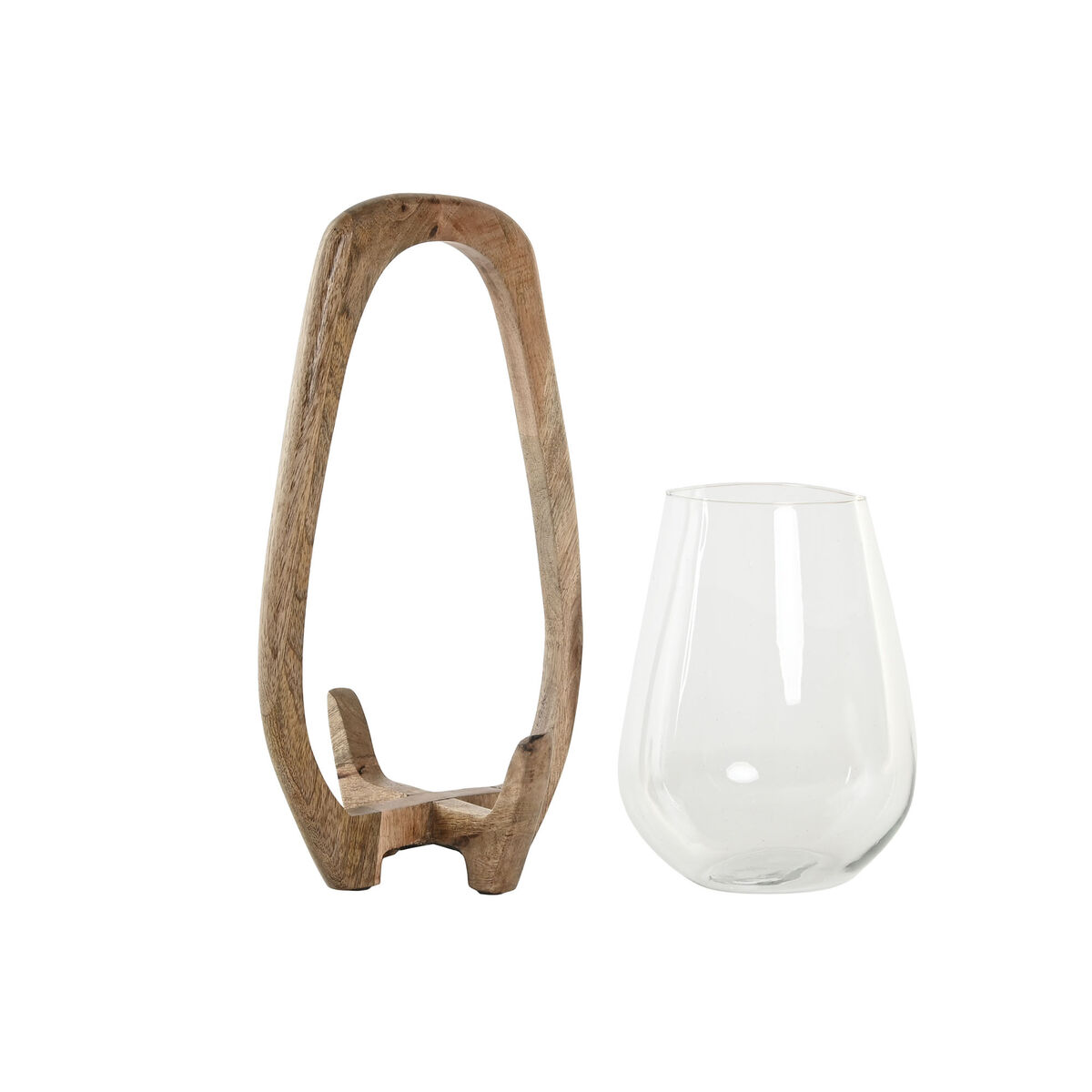 Candleholder Home ESPRIT Natural Crystal Mango wood 18 x 18 x 33 cm