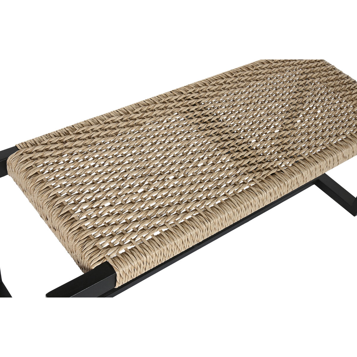 Bench Home ESPRIT Black Synthetic fibre Fibre Teak 120 x 40 x 45 cm