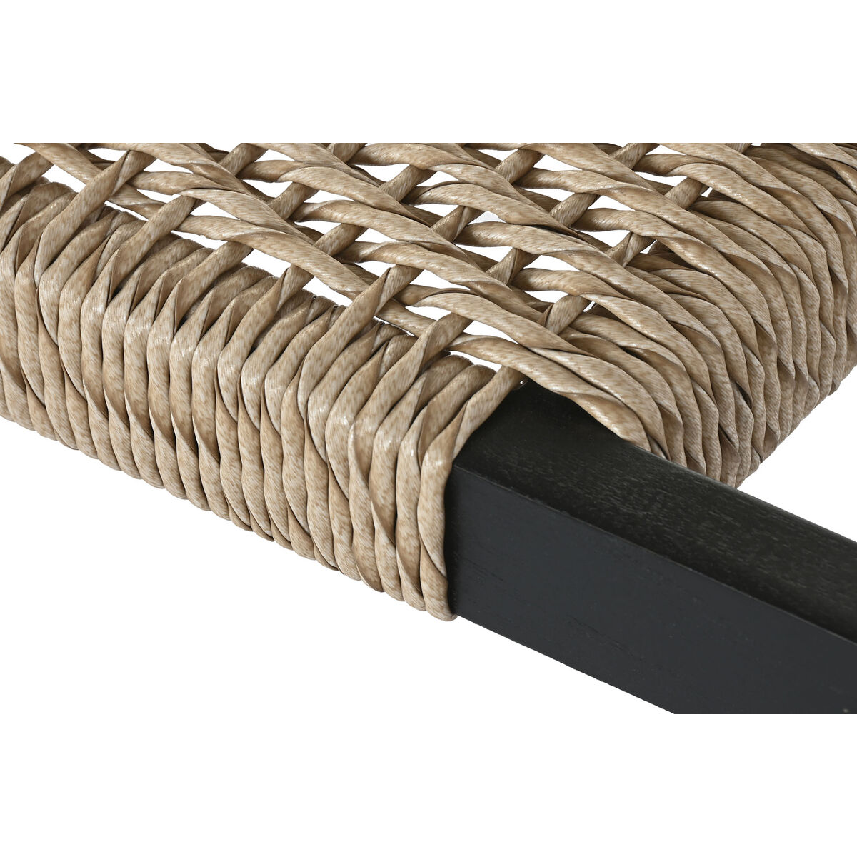 Bench Home ESPRIT Black Synthetic fibre Fibre Teak 120 x 40 x 45 cm