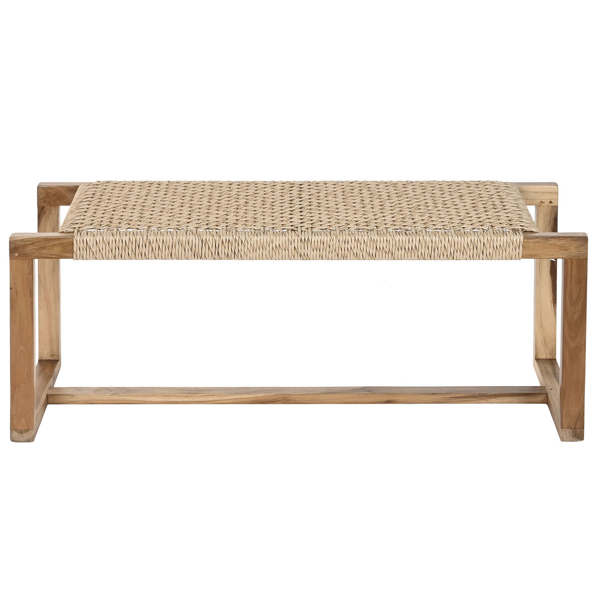 Bench Home ESPRIT Brown Synthetic fibre Fibre Teak 120 x 40 x 45 cm