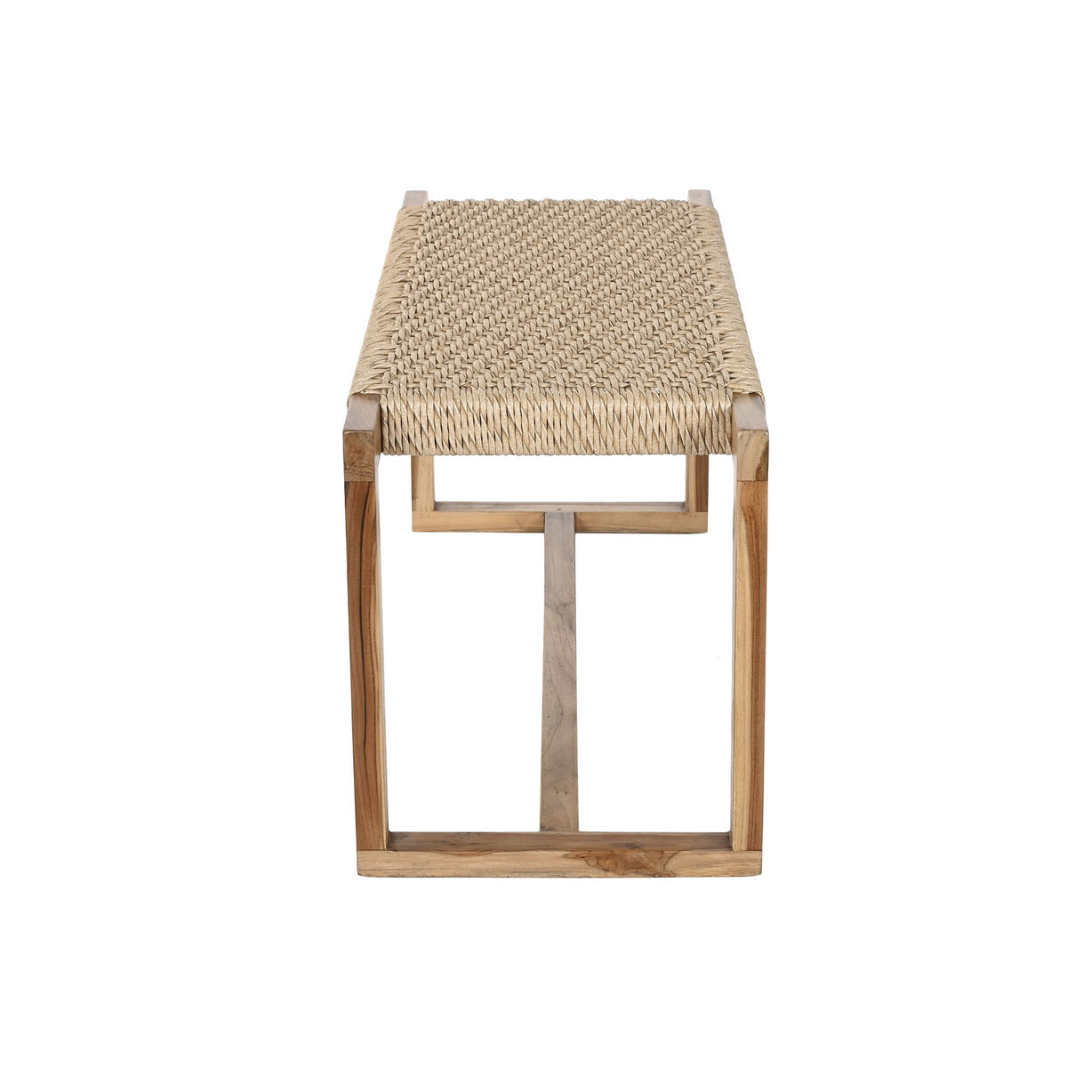 Bench Home ESPRIT Brown Synthetic fibre Fibre Teak 120 x 40 x 45 cm