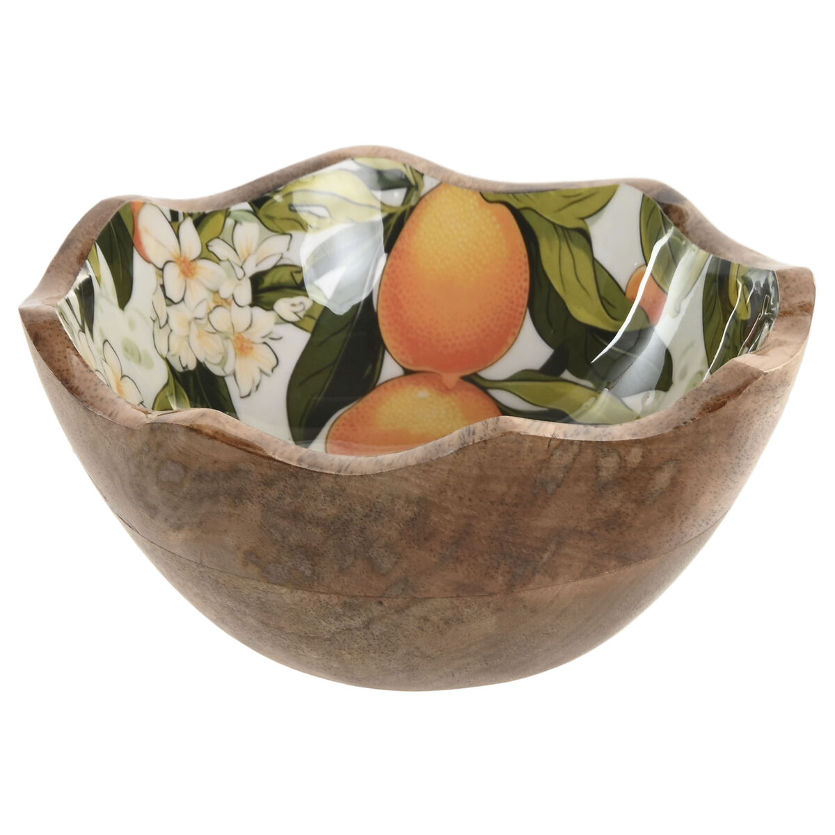 Snack Bowl Home ESPRIT Multicolour Mango wood Lacquered 15 x 15 x 6,5 cm