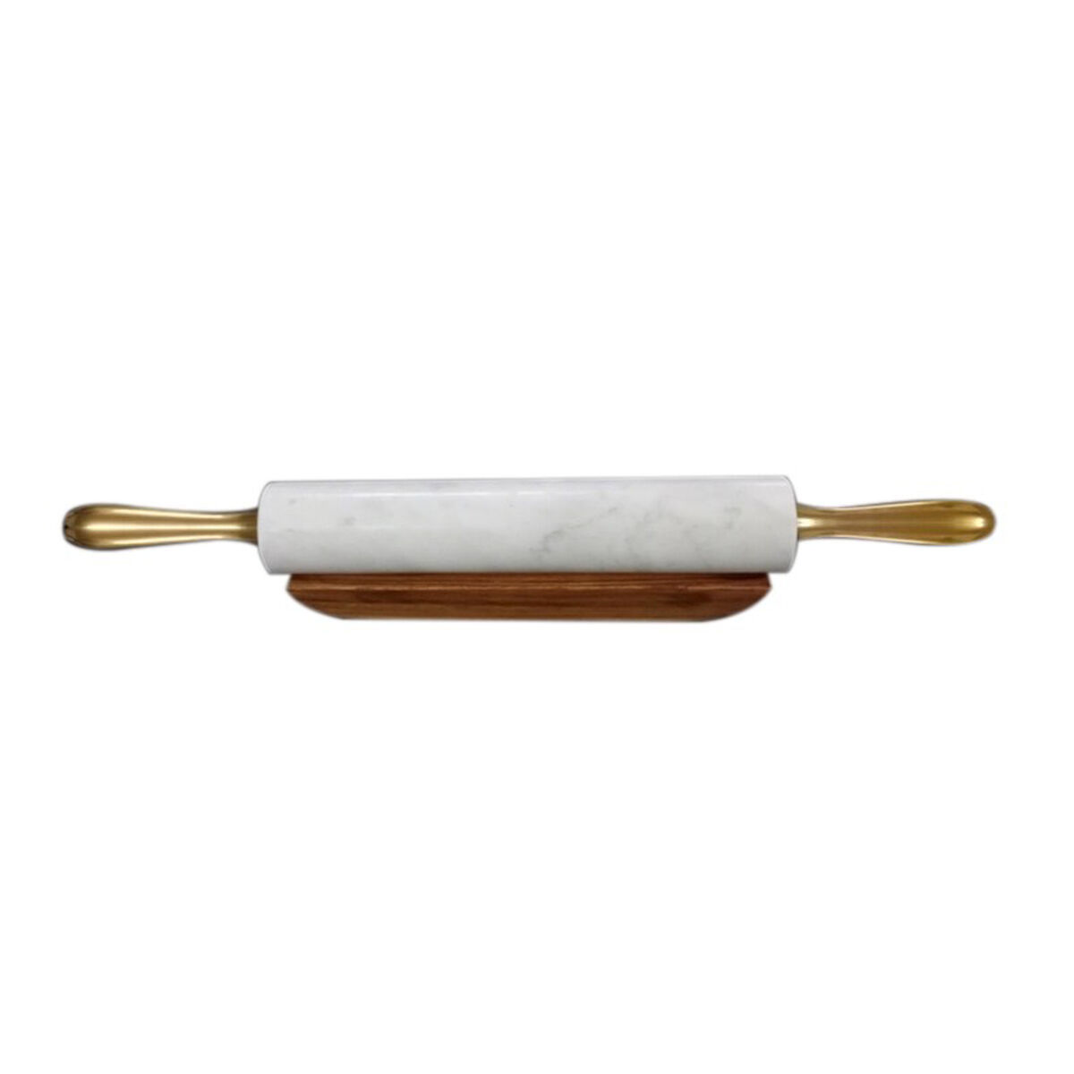 Rolling pin Home ESPRIT Metal Marble Acacia 48 X 5 X 5 CM