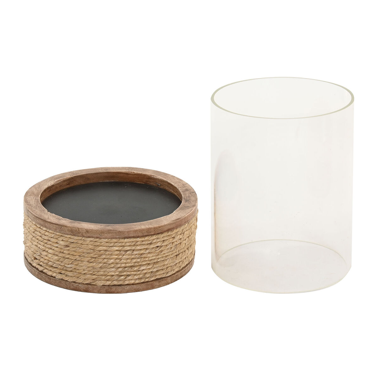 Candleholder Home ESPRIT Brown Natural Crystal Rope Mango wood