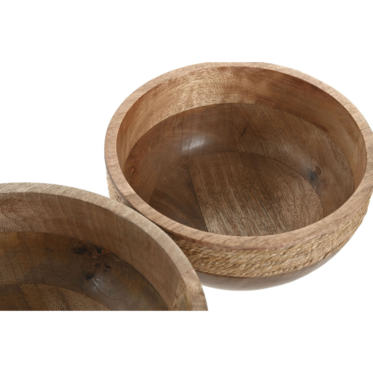 Centerpiece Home ESPRIT Brown Rope Mango wood 25 x 25 x 10 cm (2 Units)