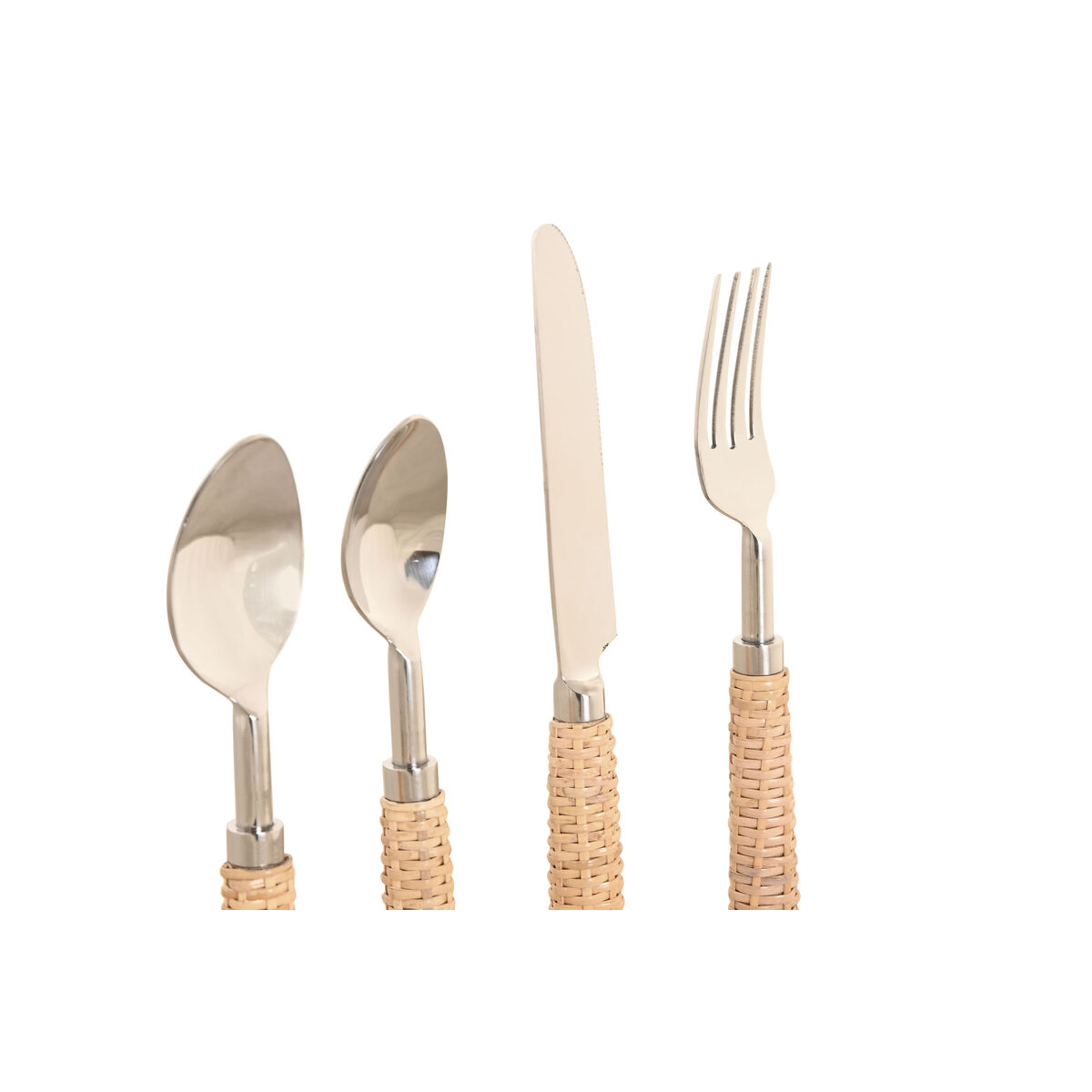 Cutlery Home ESPRIT Silver Natural Stainless steel Rattan 4,5 X 2 X 21 CM 16 Pieces