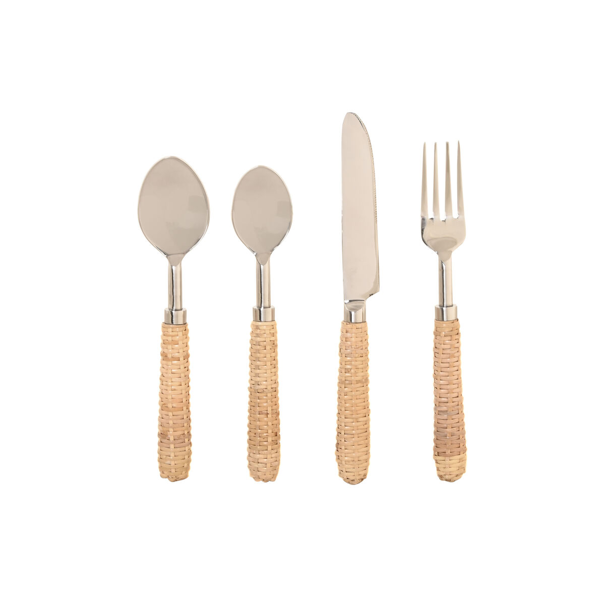 Cutlery Home ESPRIT Silver Natural Stainless steel Rattan 4,5 X 2 X 21 CM 16 Pieces Cutlery Home ESPRIT Silver Natural Stainless steel Rattan 4,5 X 2 X 21 CM 16 Pieces