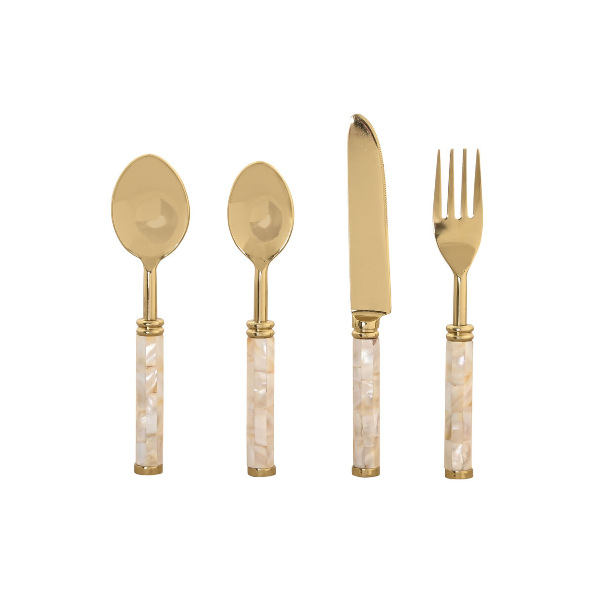 Cutlery Home ESPRIT White Golden Stainless steel Mother of pearl 4,5 X 2 X 21 CM 16 Pieces Cutlery Home ESPRIT White Golden Stainless steel Mother of pearl 4,5 X 2 X 21 CM 16 Pieces