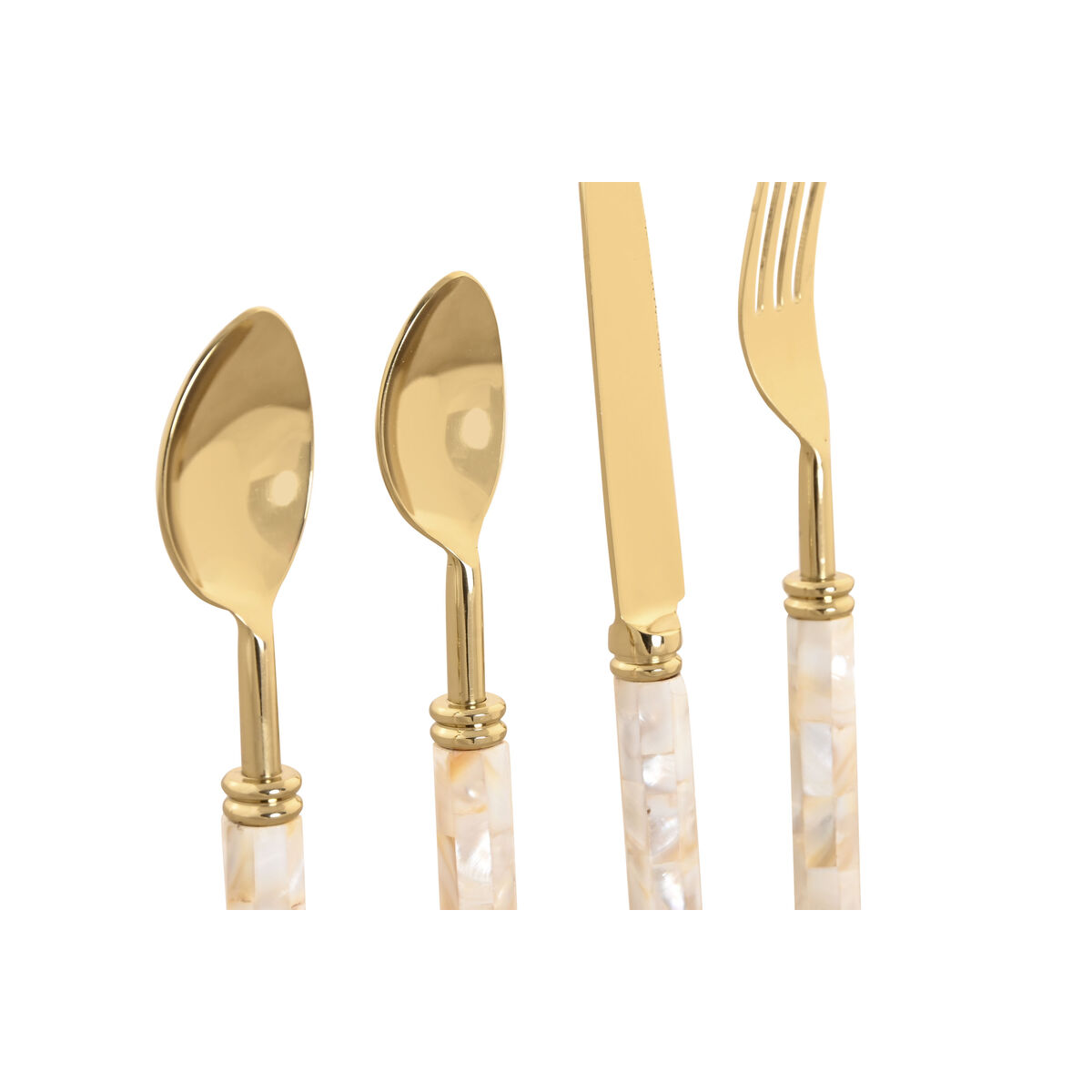 Cutlery Home ESPRIT White Golden Stainless steel Mother of pearl 4,5 X 2 X 21 CM 16 Pieces