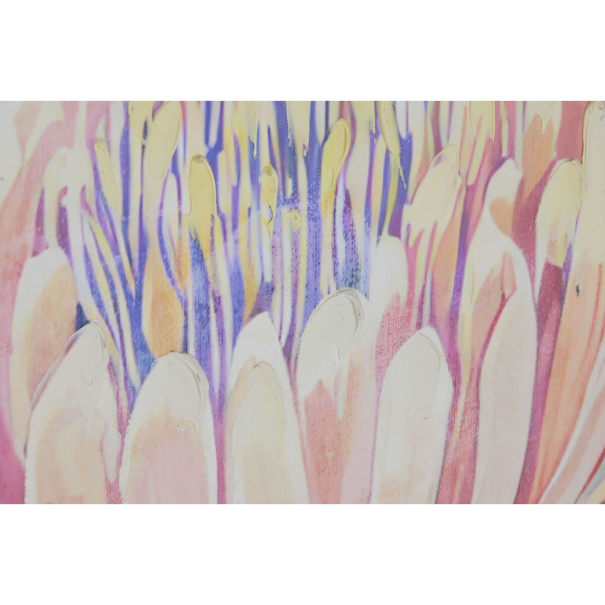 Painting Home ESPRIT Green Pink Flowers Shabby Chic 75 x 4 x 100 cm (2 Units)