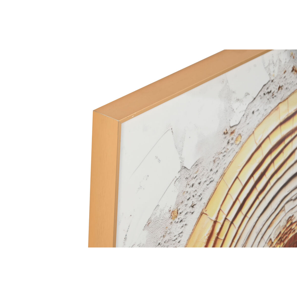 Painting Home ESPRIT White Golden Circles 80 x 3,5 x 80 cm (2 Units)