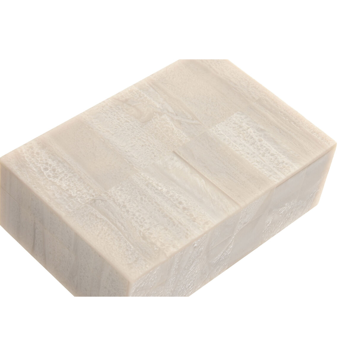 Jewelry box Home ESPRIT White Resin Mango wood 18 x 13 x 7,5 cm (2 Pieces)