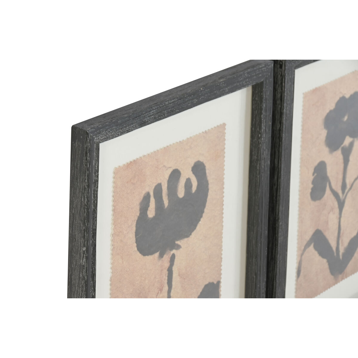 Painting Home ESPRIT Brown Black Urban Botanical plants 30 x 2 x 40 cm (9Units)