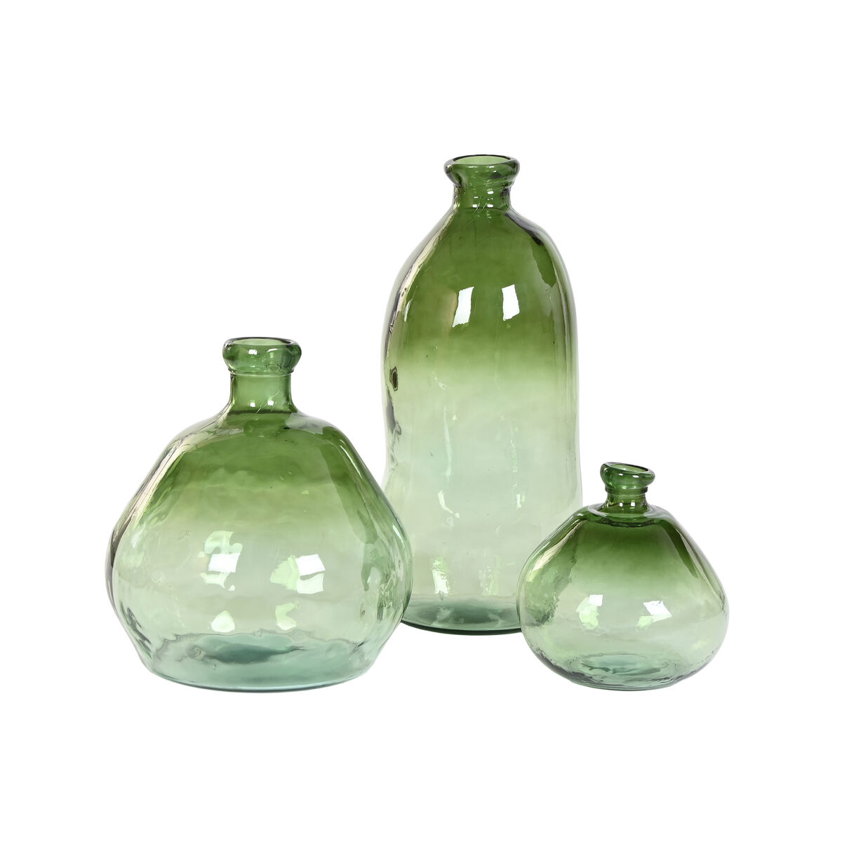 Vase Home ESPRIT Green Recycled glass 34 x 34 x 73 cm