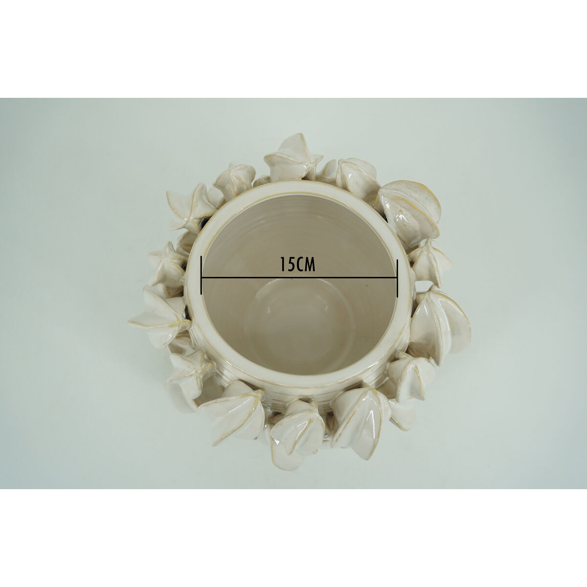 Centerpiece Home ESPRIT White Green Tropical 30 x 30 x 19 cm