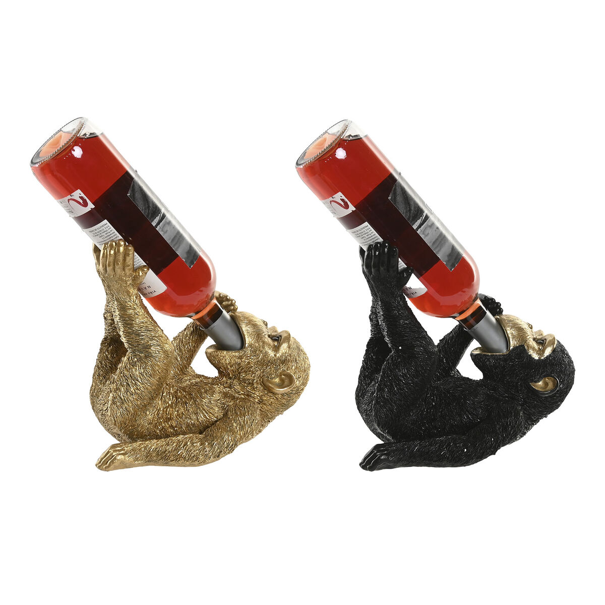 Decorative Figure Home ESPRIT Black Golden Monkey 24,5 X 15 X 22,5 CM (2 Units)