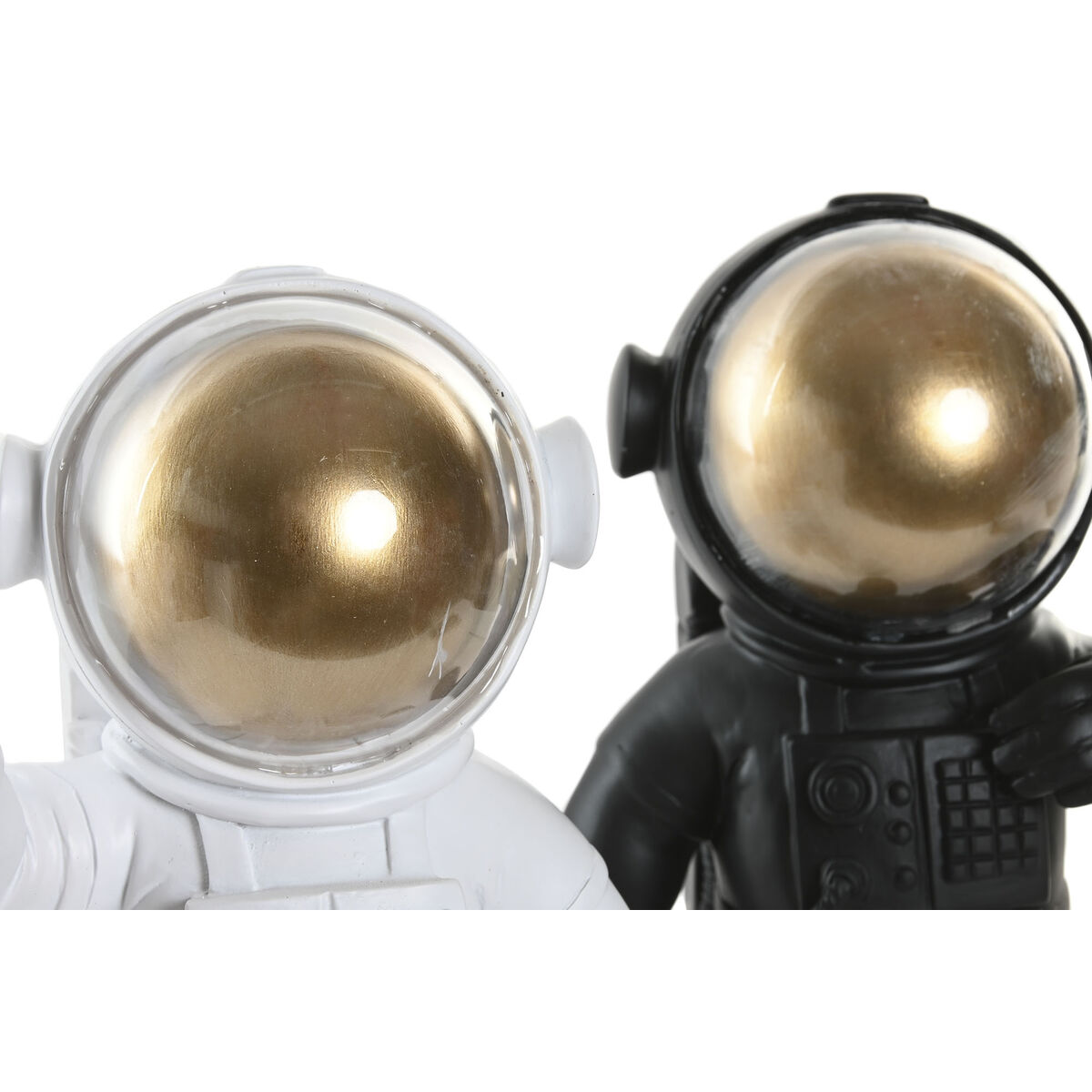 Decorative Figure Home ESPRIT White Black Golden Astronaut 20 x 13 x 27 cm (2 Units)