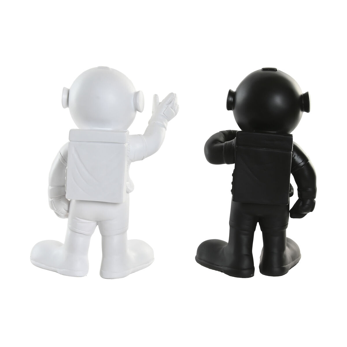 Decorative Figure Home ESPRIT White Black Golden Astronaut 20 x 13 x 27 cm (2 Units)