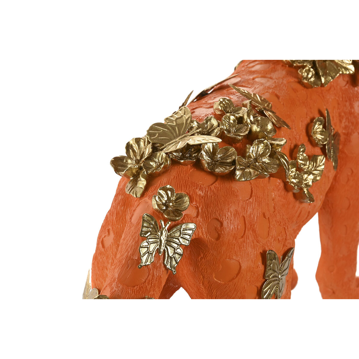 Decorative Figure Home ESPRIT Orange Golden Leopard 60 x 21,5 x 43 cm