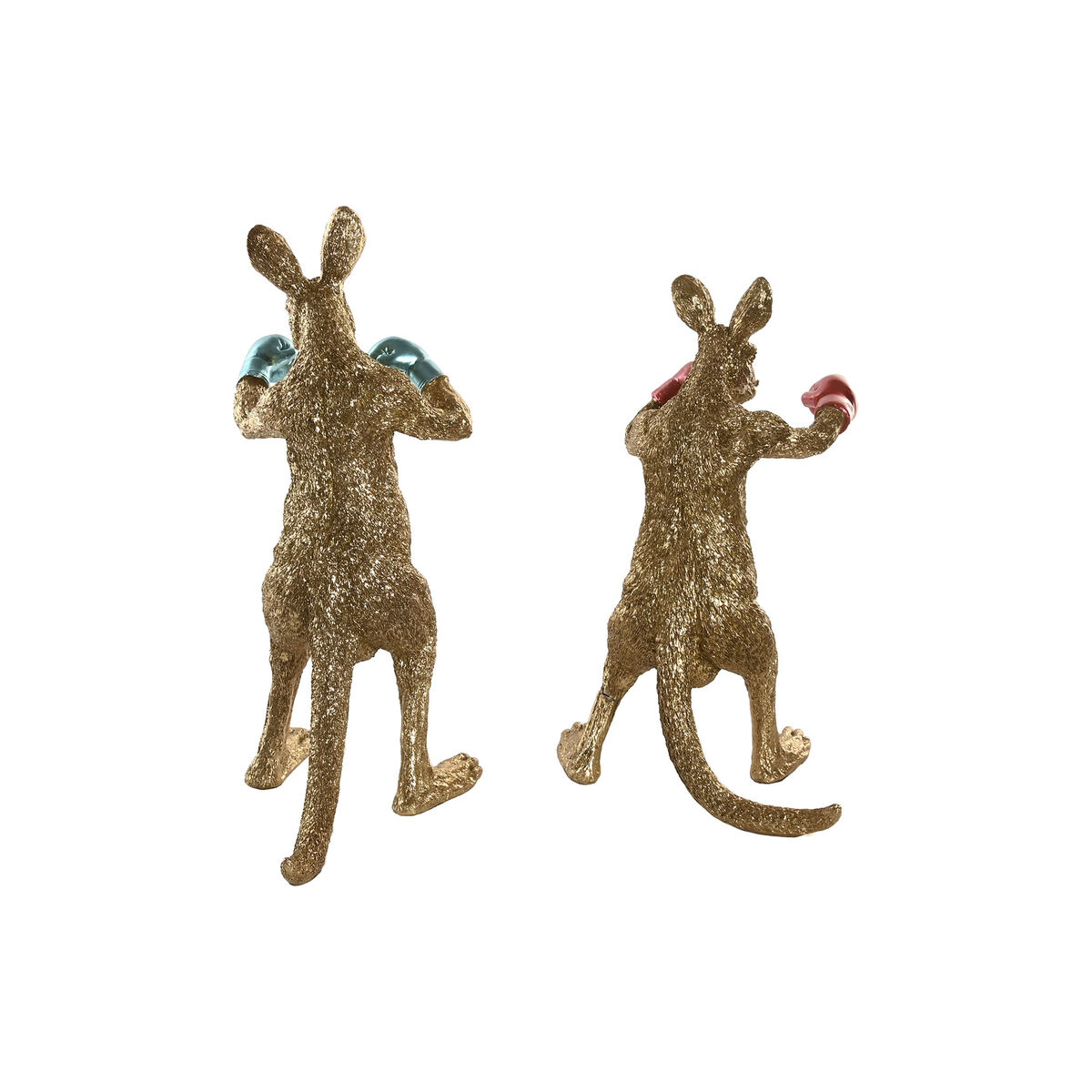 Decorative Figure Home ESPRIT Blue Red Golden Kangaroo 23 x 25 x 40,5 cm (2 Units)