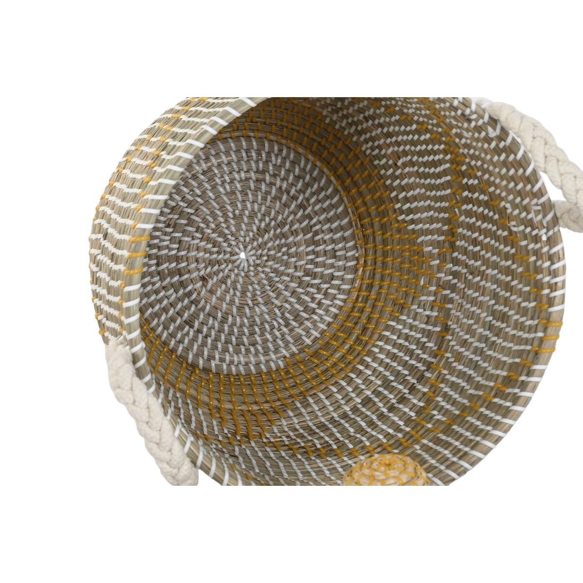 Basket set Home ESPRIT Yellow Coral Seagrass Boho (2 Pieces)