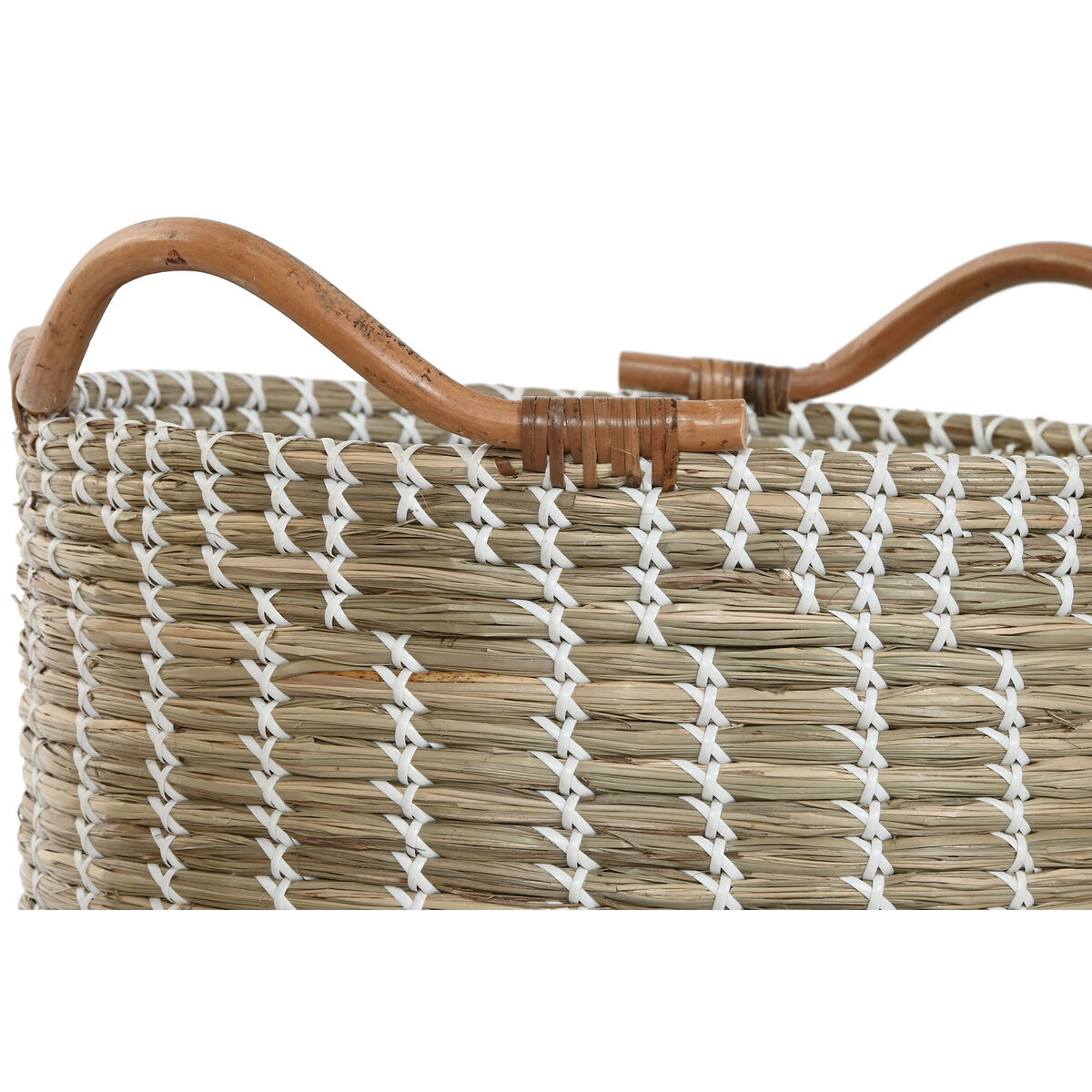 Basket set Home ESPRIT White Natural Seagrass Boho (3 Pieces)