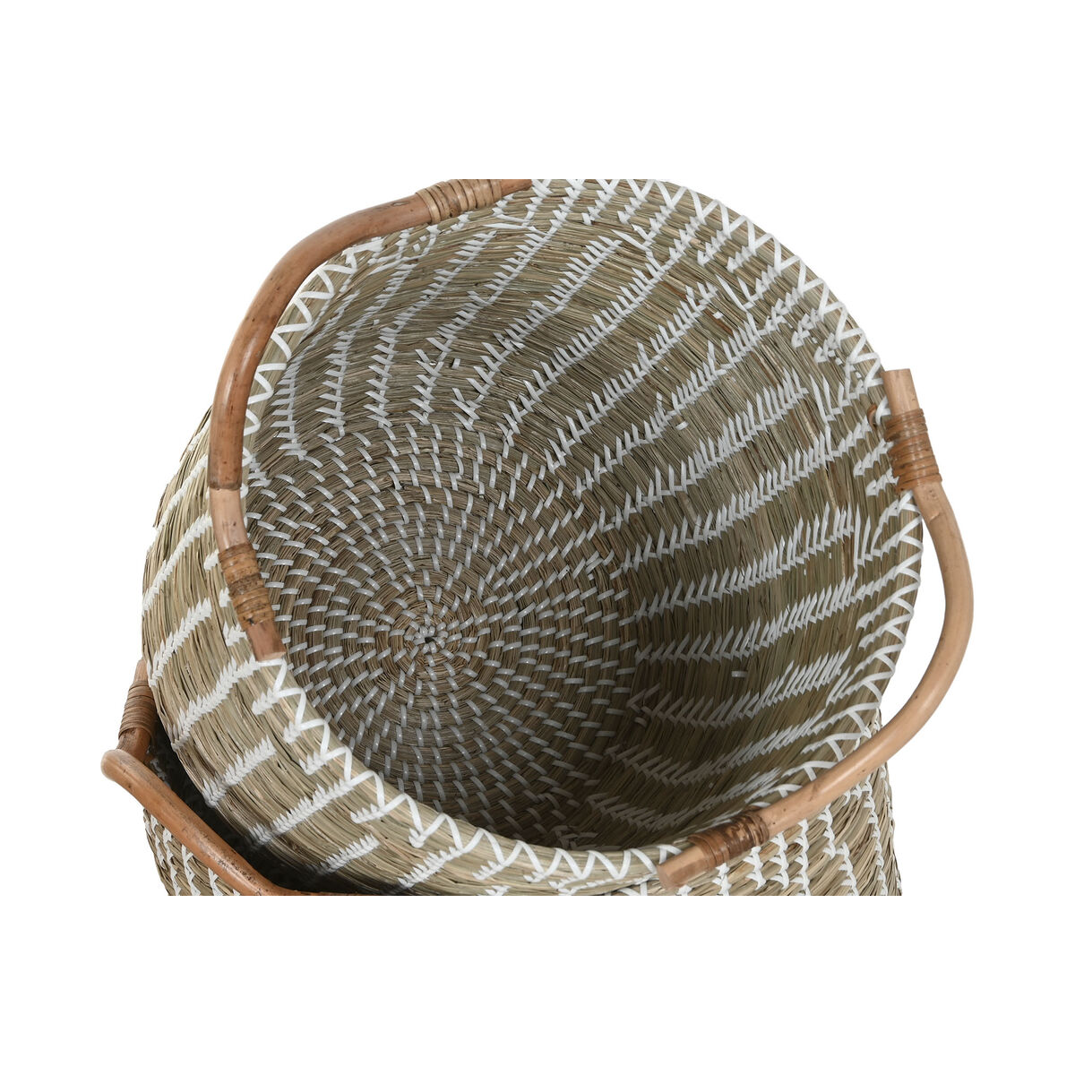 Basket set Home ESPRIT White Natural Seagrass Boho (3 Pieces)